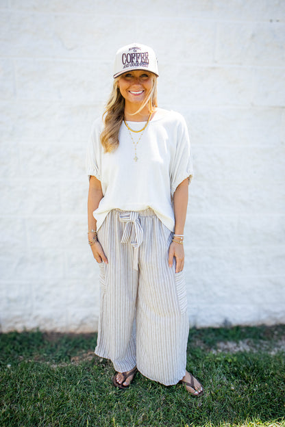 Sea Salt Relaxed Linen Blend Top