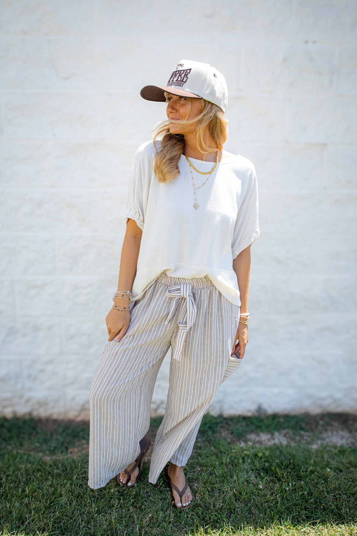 Sea Salt Relaxed Linen Blend Top