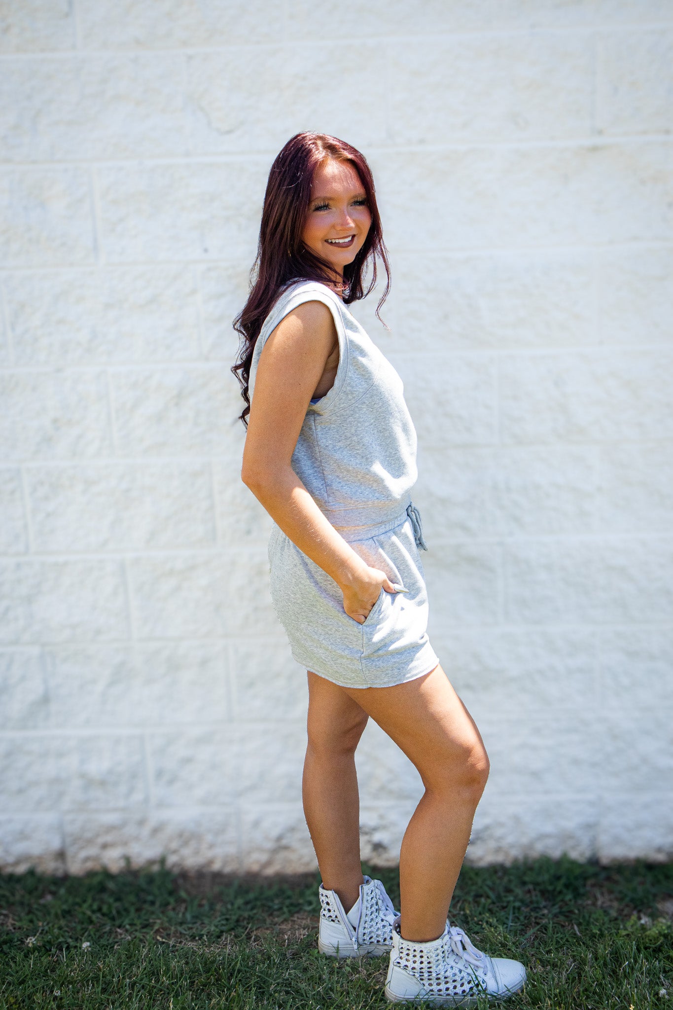 Rest Day Two-Piece Lounge Short Set - Heather Gray