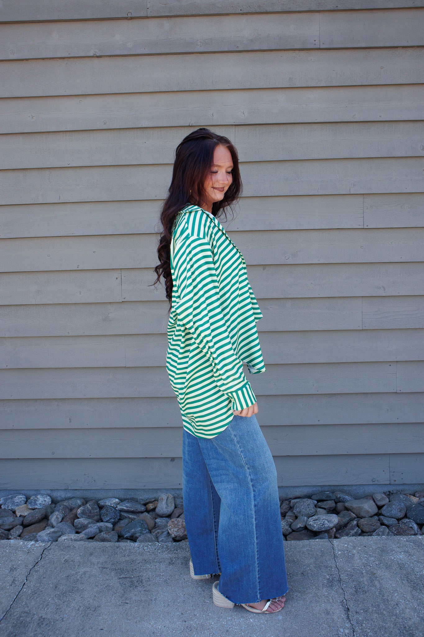 Emerald Striped Button Down