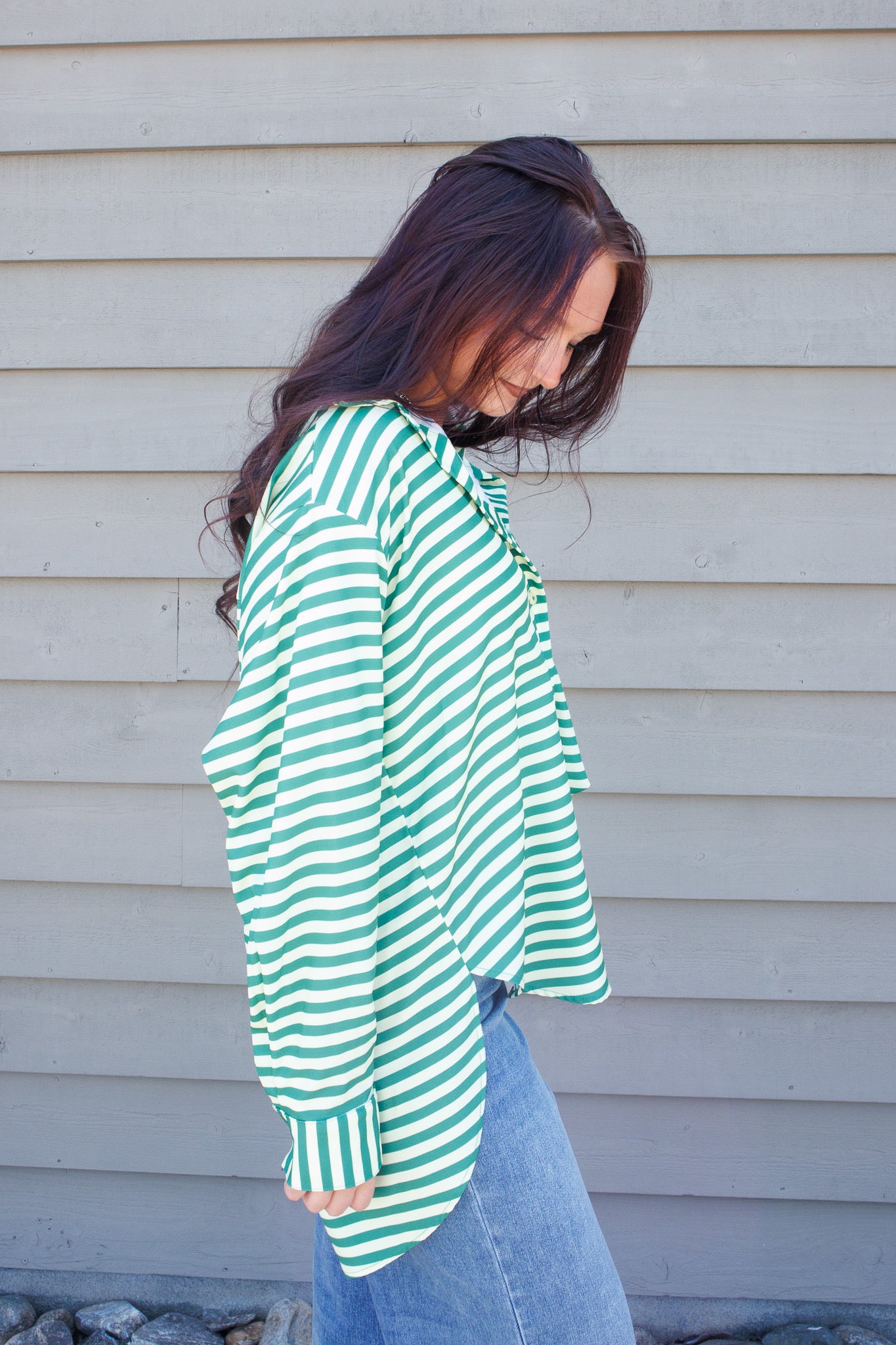 Emerald Striped Button Down