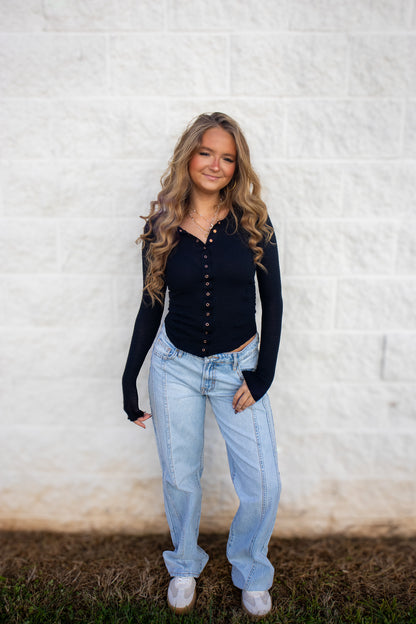 Free People - Going Places Cardi - BLACK