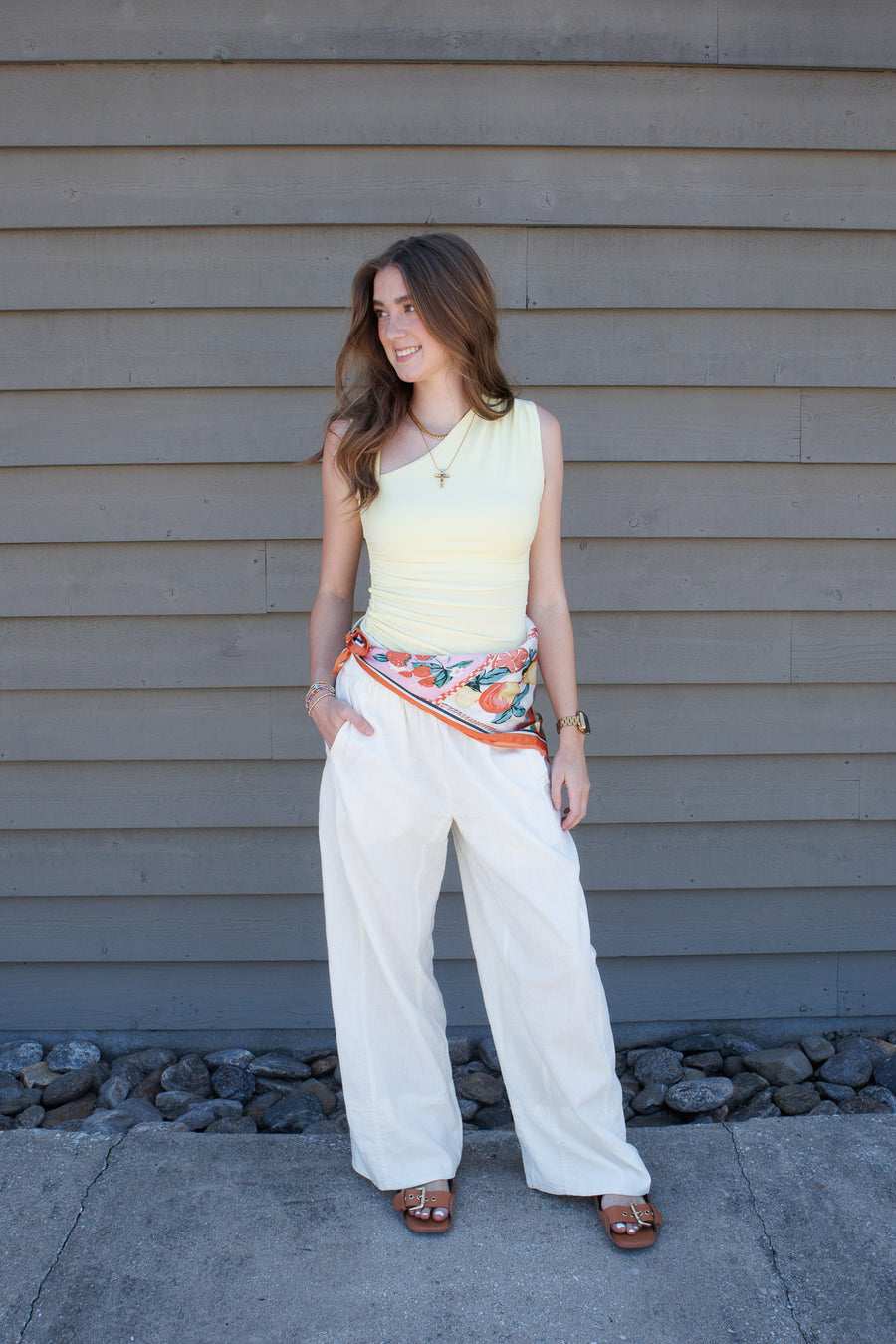 Free People-Day's End Linen Pull-On Pants-CLEAN IVORY
