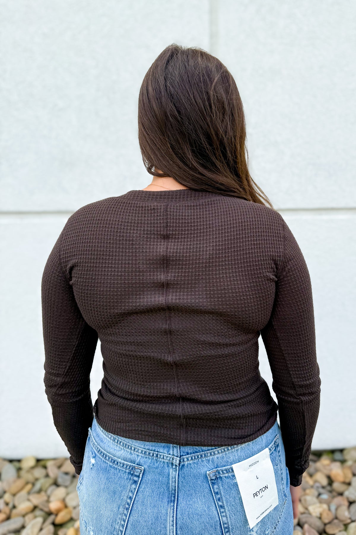 Free People - Going Places Waffle Knit Cardigan - Deep Fudge