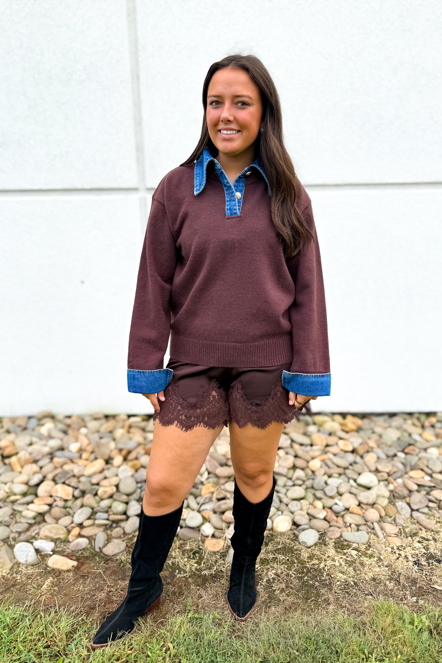 Blue Jean Baby Brown Knit Sweater