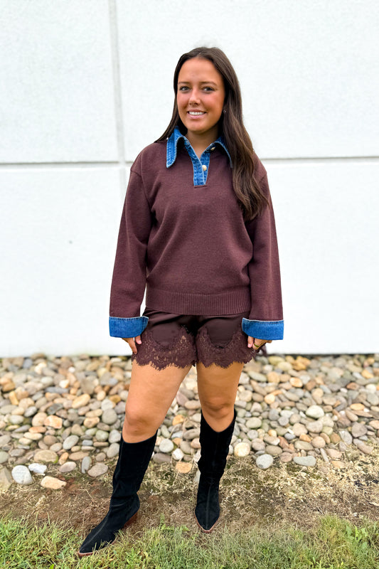 Blue Jean Baby Brown Knit Sweater