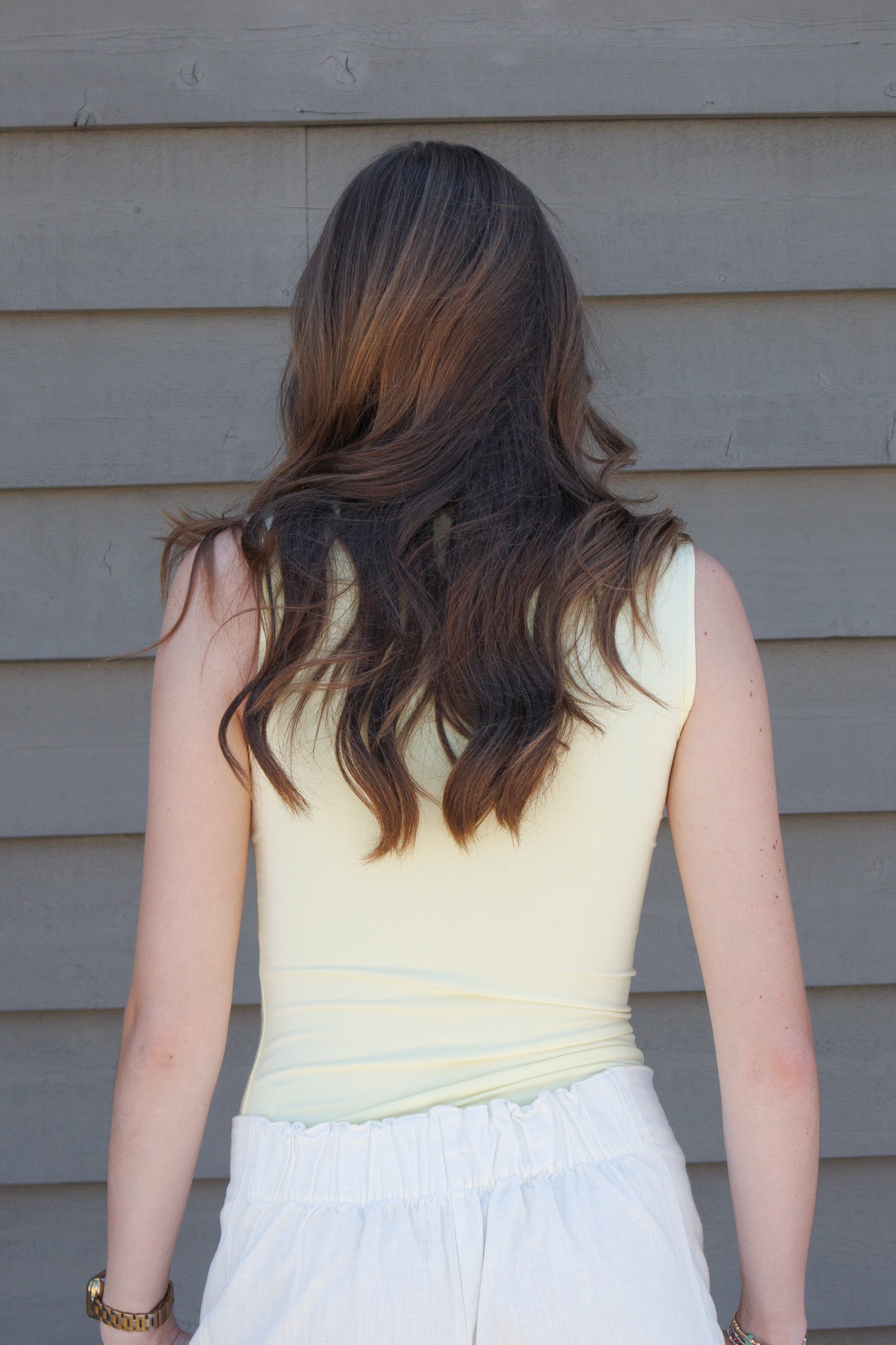 Feels Like Summer Asymmetric Ruched Top-Yellow
