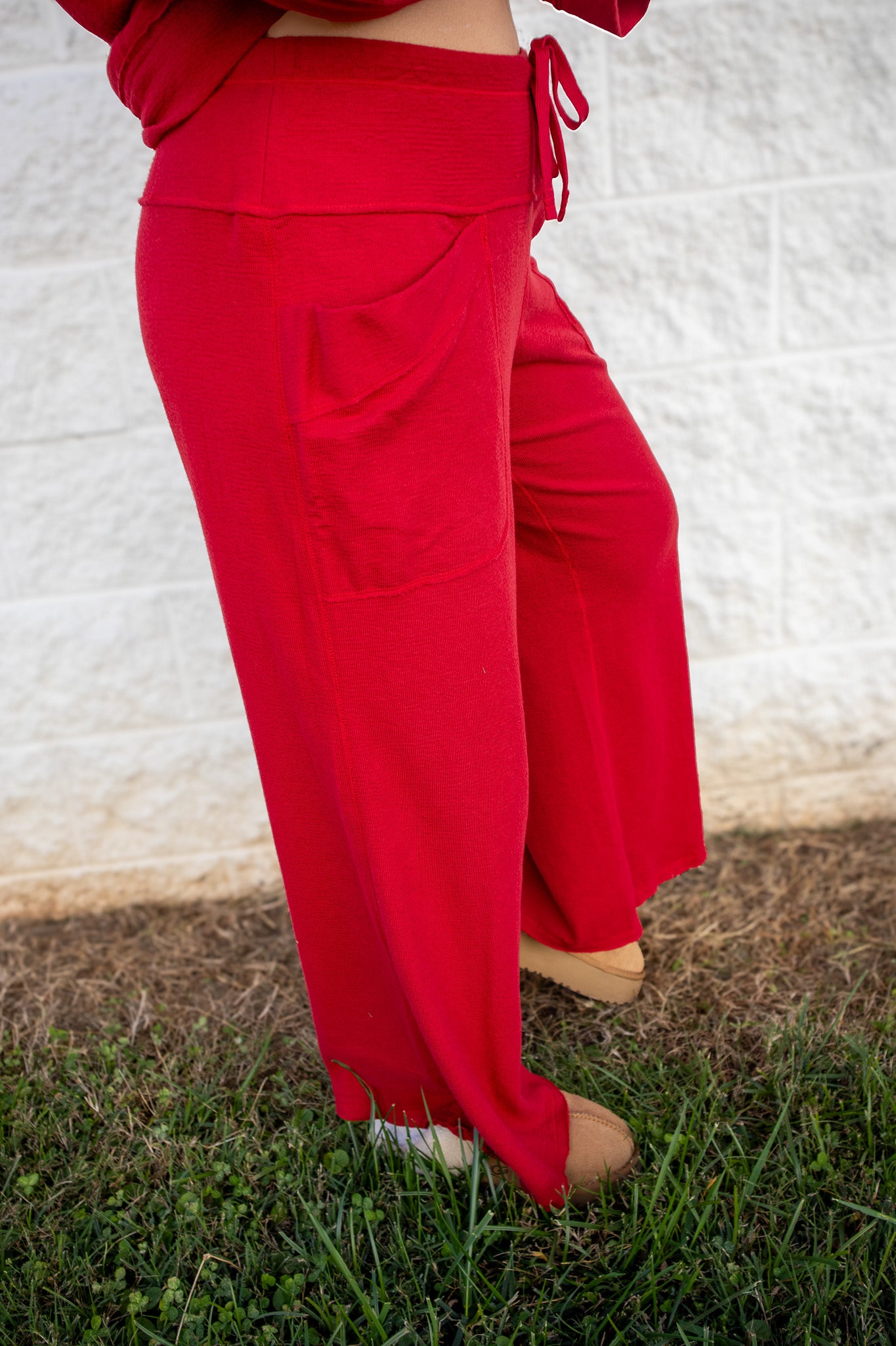 Free People - Staycation Lounge Pants - DEEP CHERRY