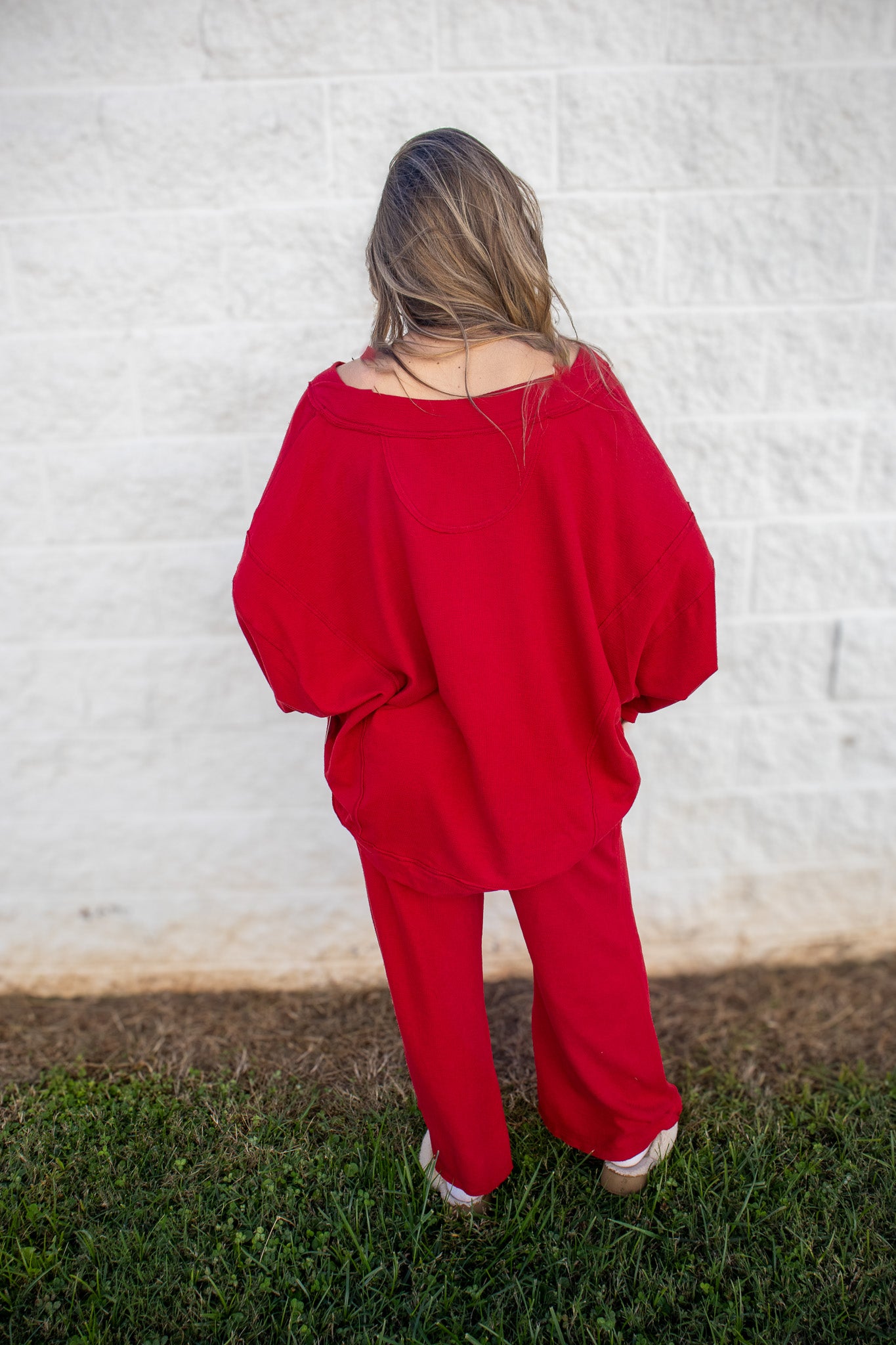 Free People - Staycation Lounge Pants - DEEP CHERRY