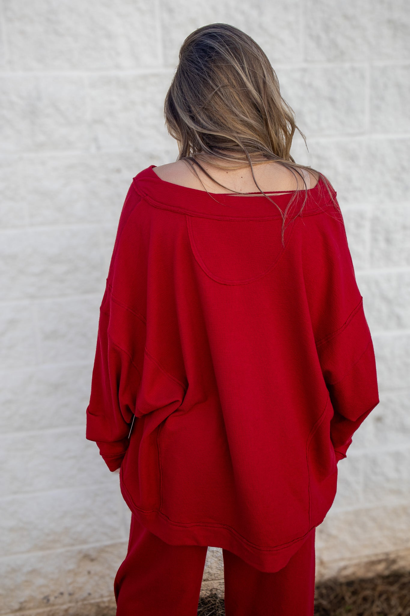 Free People - Staycation Pullover - DEEP CHERRY