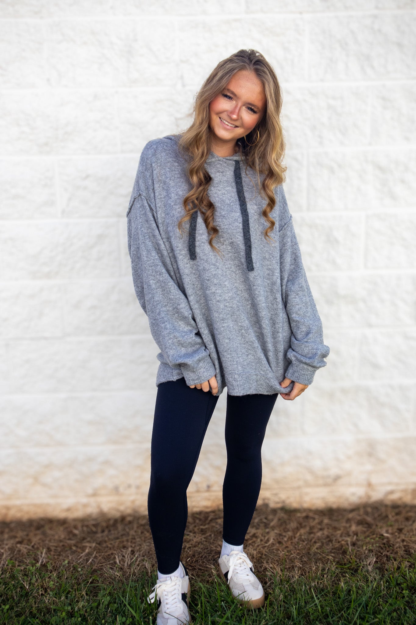 Lazy Day Grey Hoodie Sweater