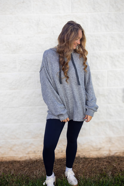 Lazy Day Grey Hoodie Sweater