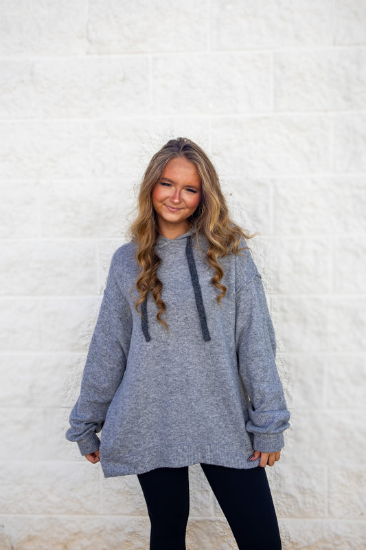 Lazy Day Grey Hoodie Sweater