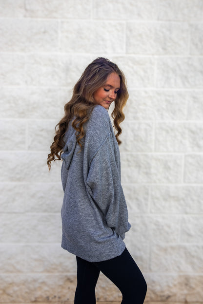 Lazy Day Grey Hoodie Sweater