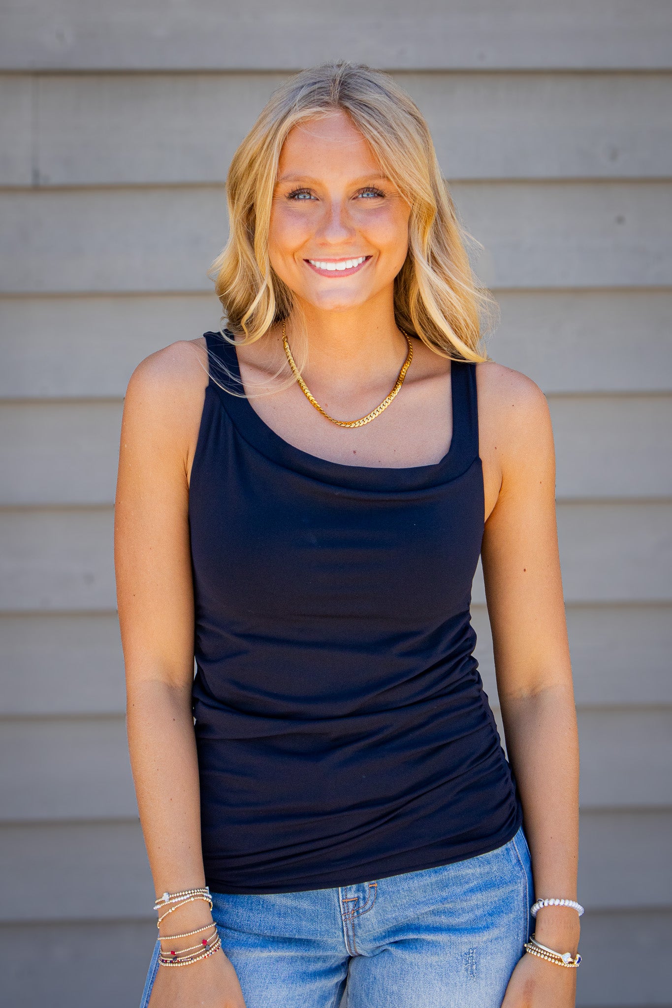 Free People - Round Two Asymmetrical Tank - BLACK