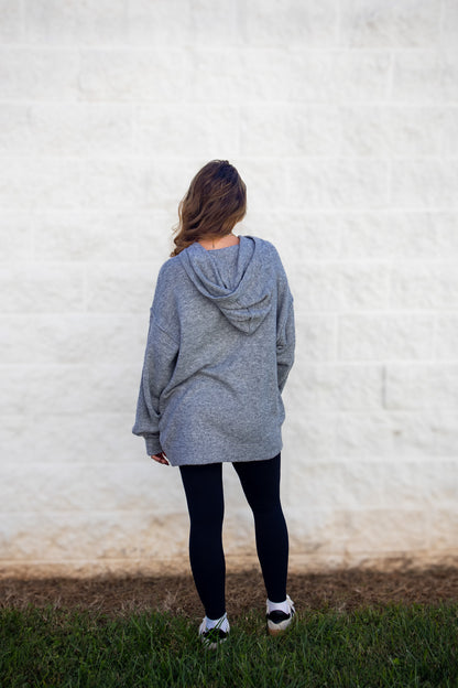 Lazy Day Grey Hoodie Sweater