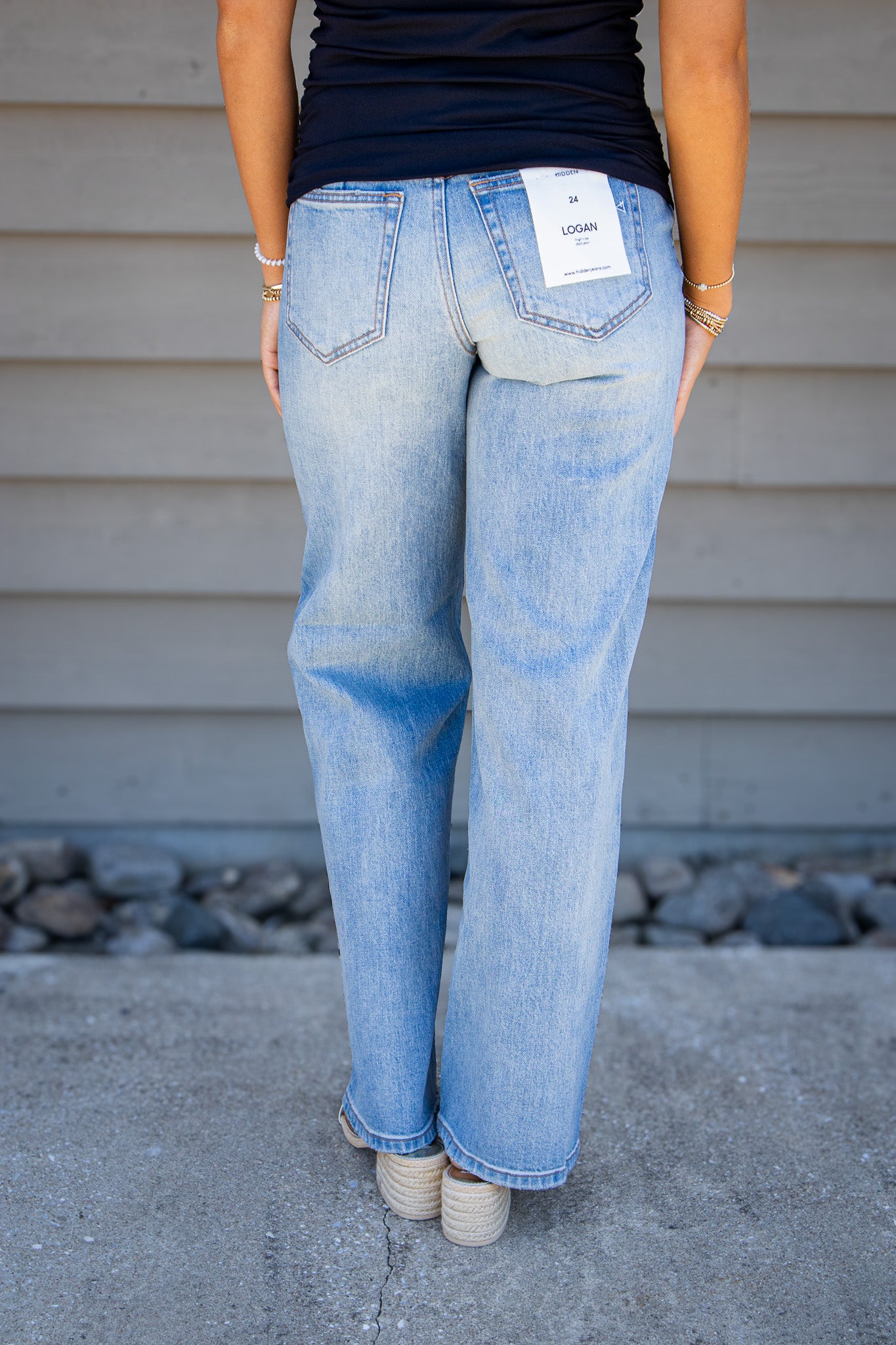 Hidden Logan High Rise Straight Leg Dad Jeans - Light Wash