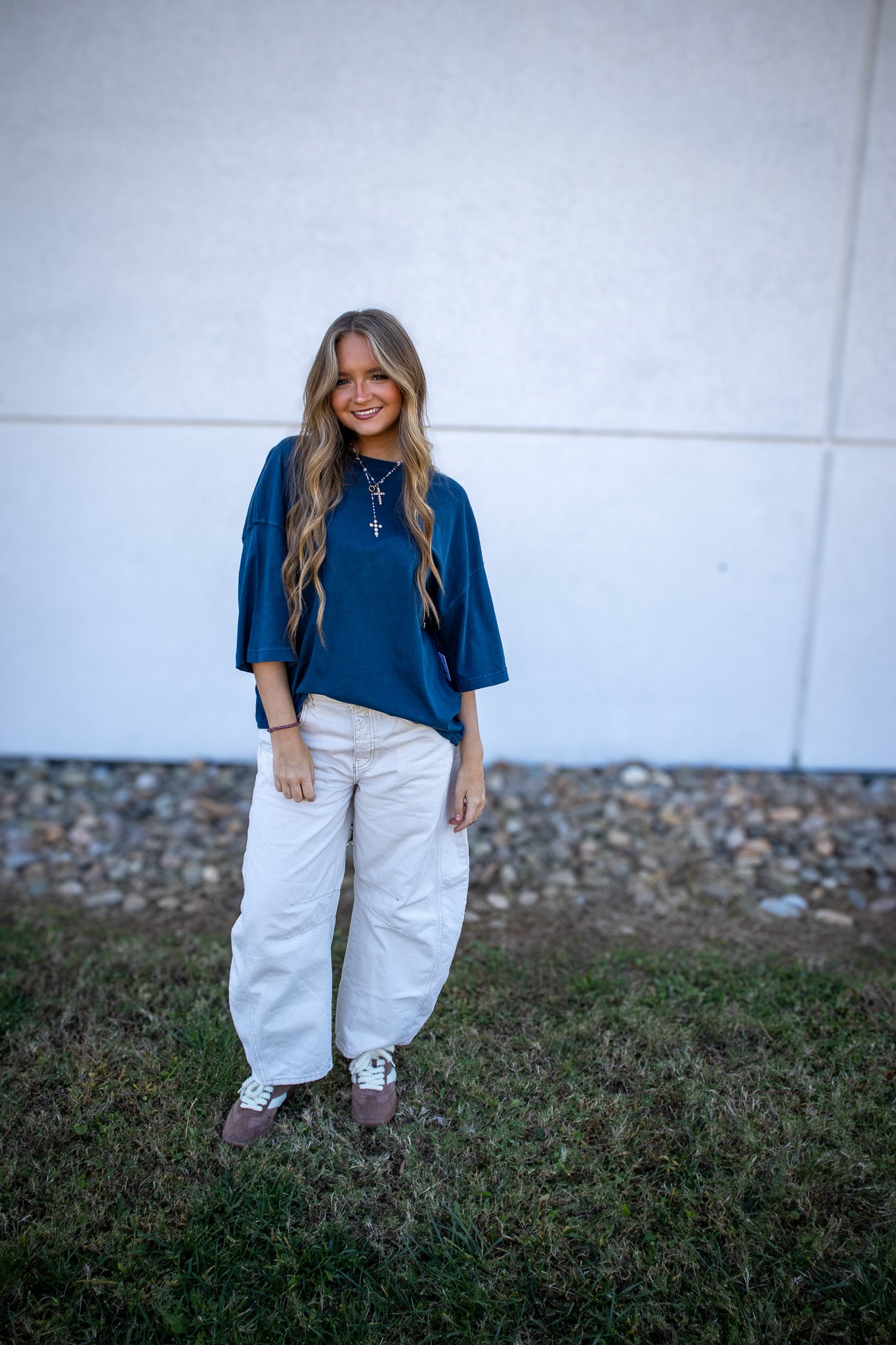 Free People - Perfect Oversized Tee - VARSITY NAVY