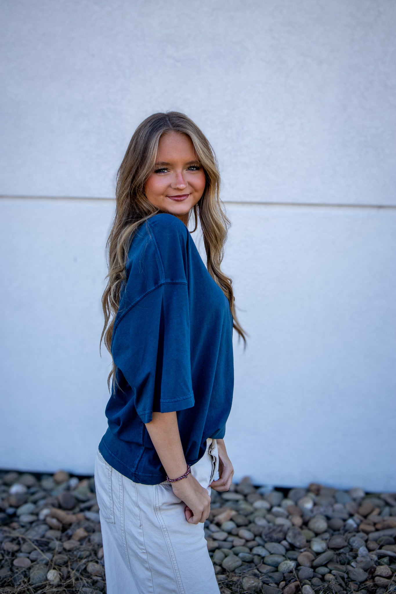 Free People - Perfect Oversized Tee - VARSITY NAVY