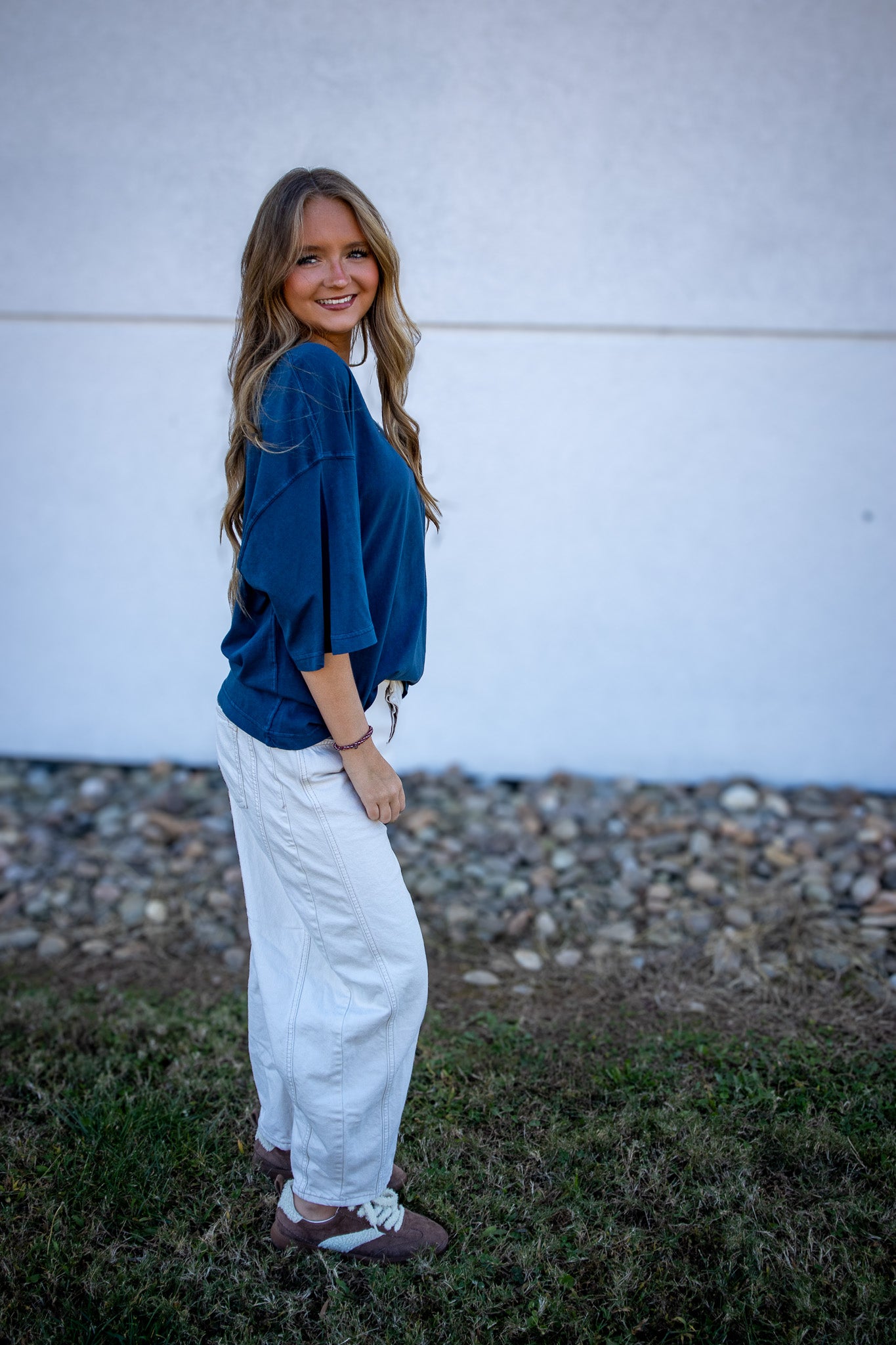 Free People - Perfect Oversized Tee - VARSITY NAVY