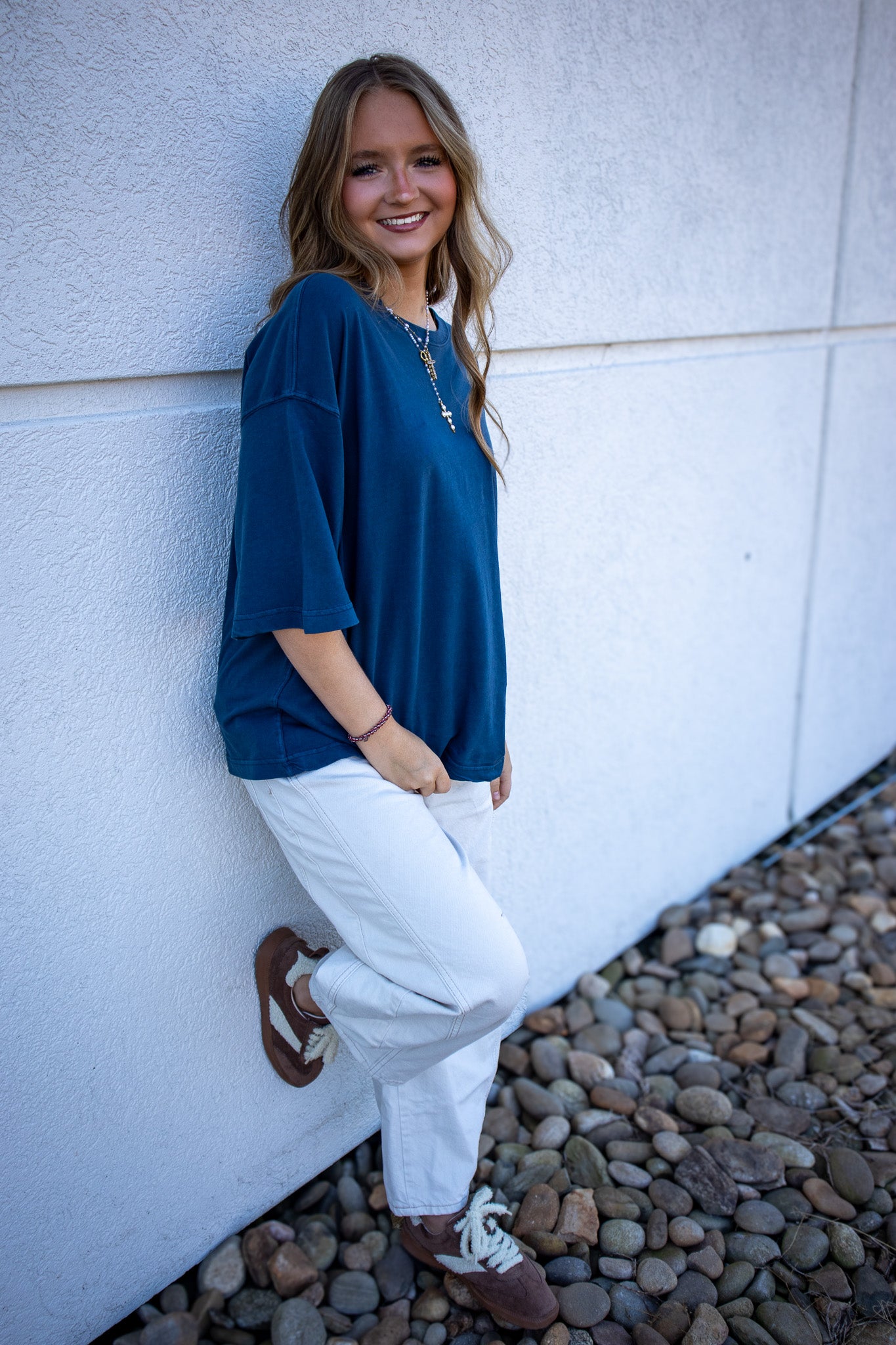 Free People - Perfect Oversized Tee - VARSITY NAVY