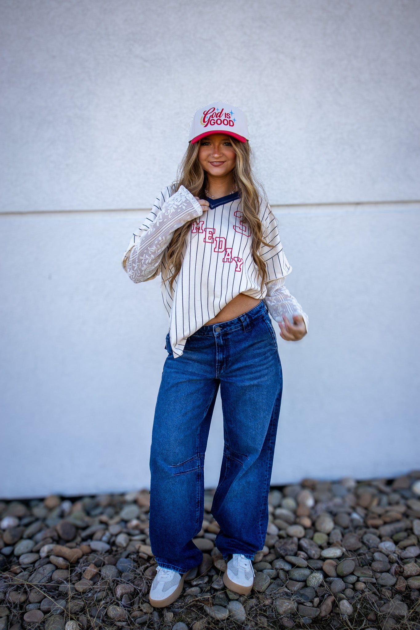 Lace League Layered Varsity Top