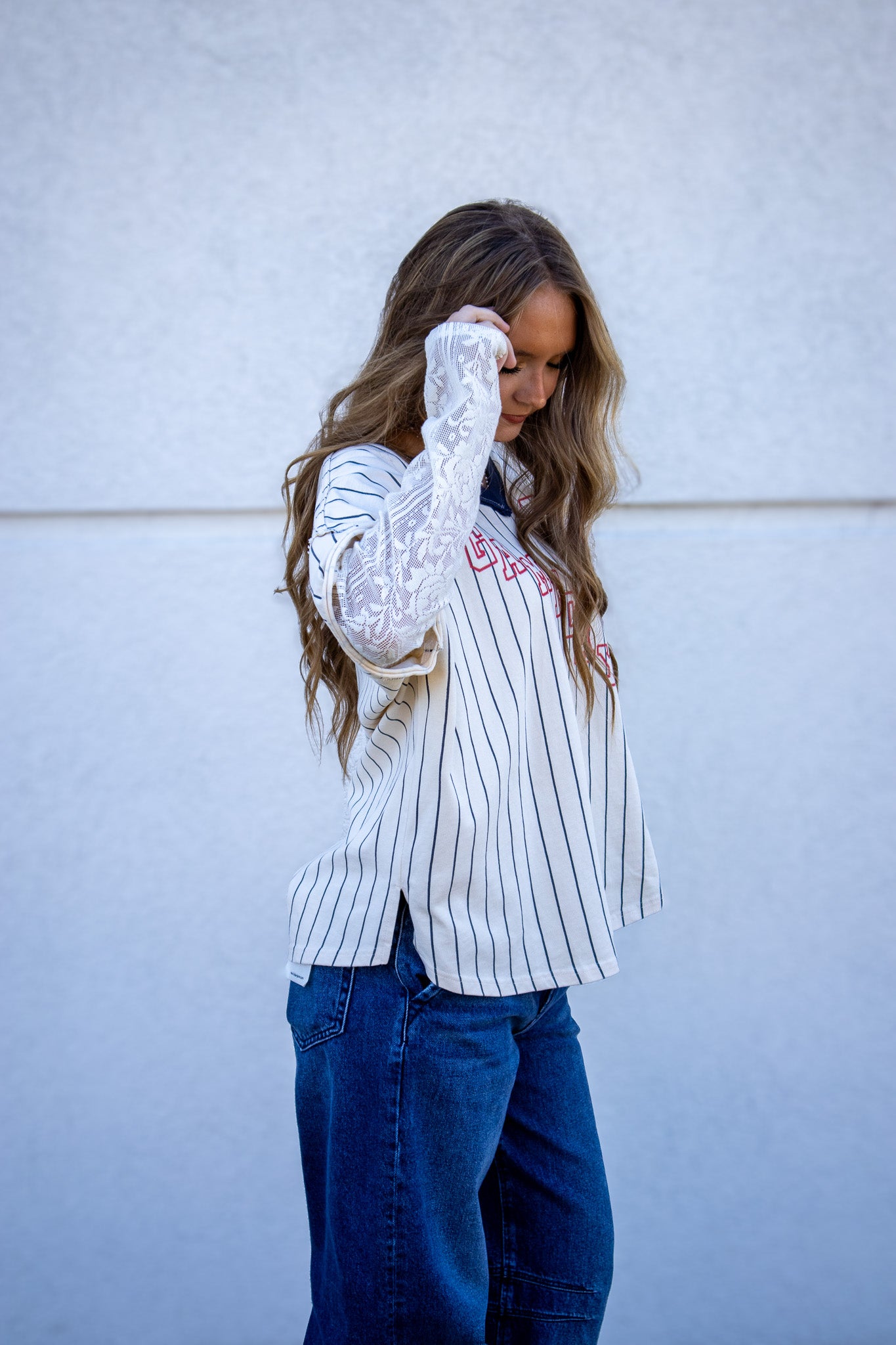 Lace League Layered Varsity Top