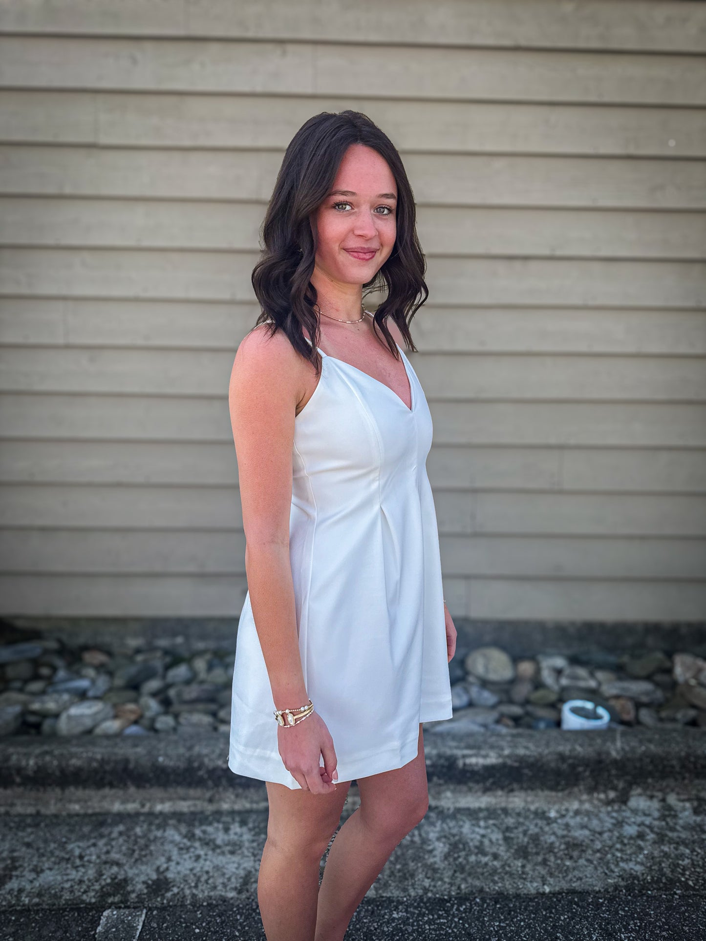Sweet Grace White Fit & Flare Mini Dress L Sweet Grace White Fit & Flare Mini Dress L
