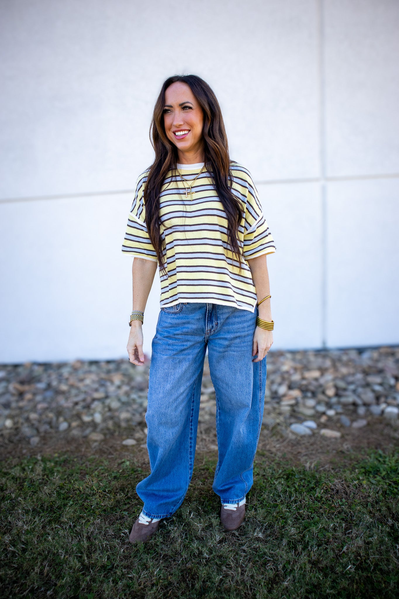 Free People - Clean Rugby Tee - YELLOW COMBO