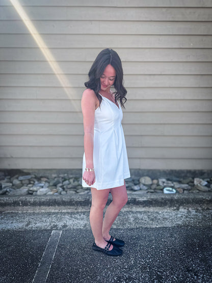 Sweet Grace White Fit & Flare Mini Dress