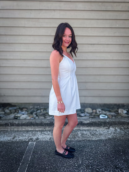 Sweet Grace White Fit & Flare Mini Dress