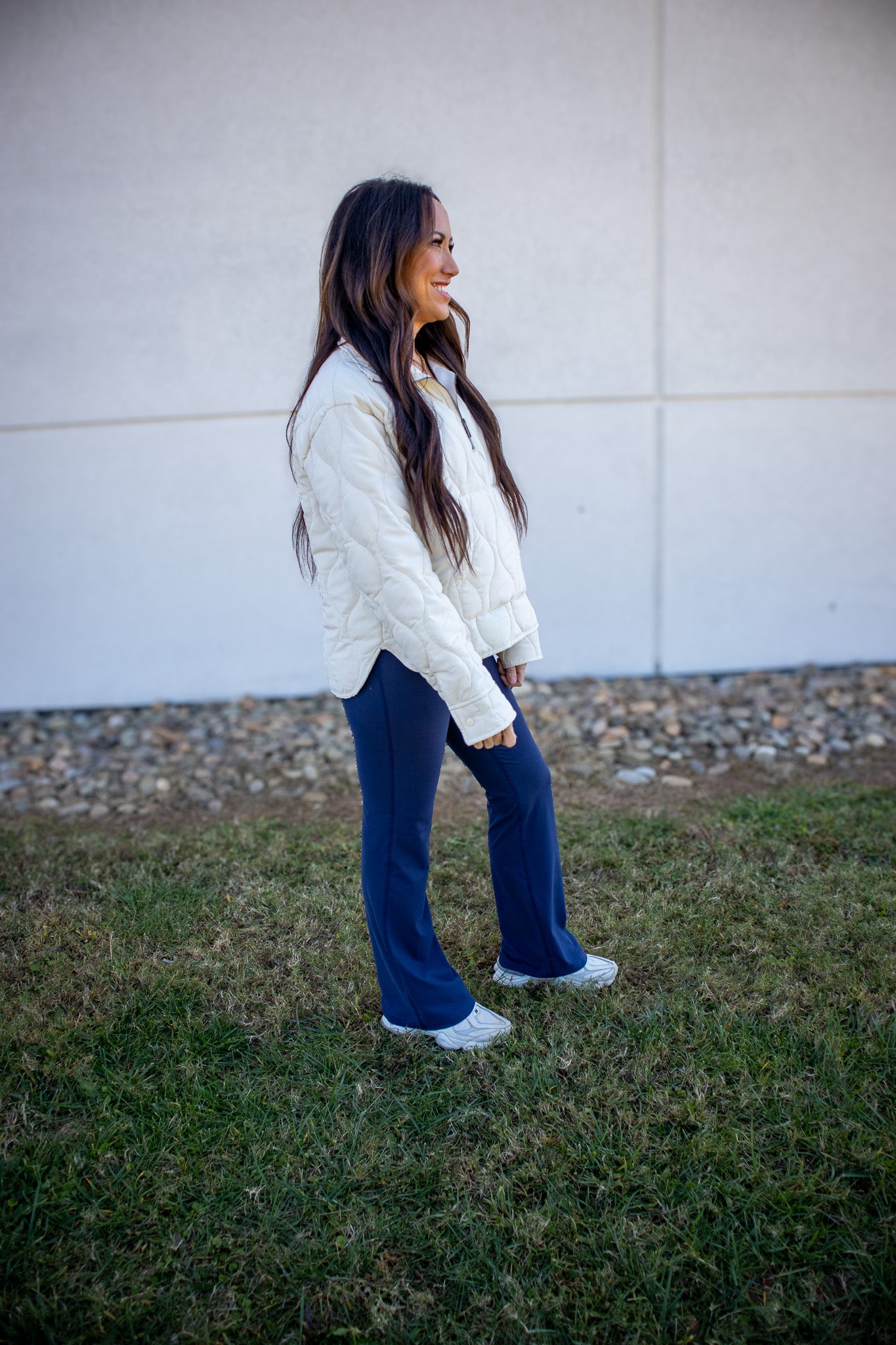 Clean Girl Quilted Quarter Zip - CREAM