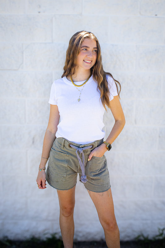 Free People - Atlas Cotton Crew Baby Tee - Clean Ivory