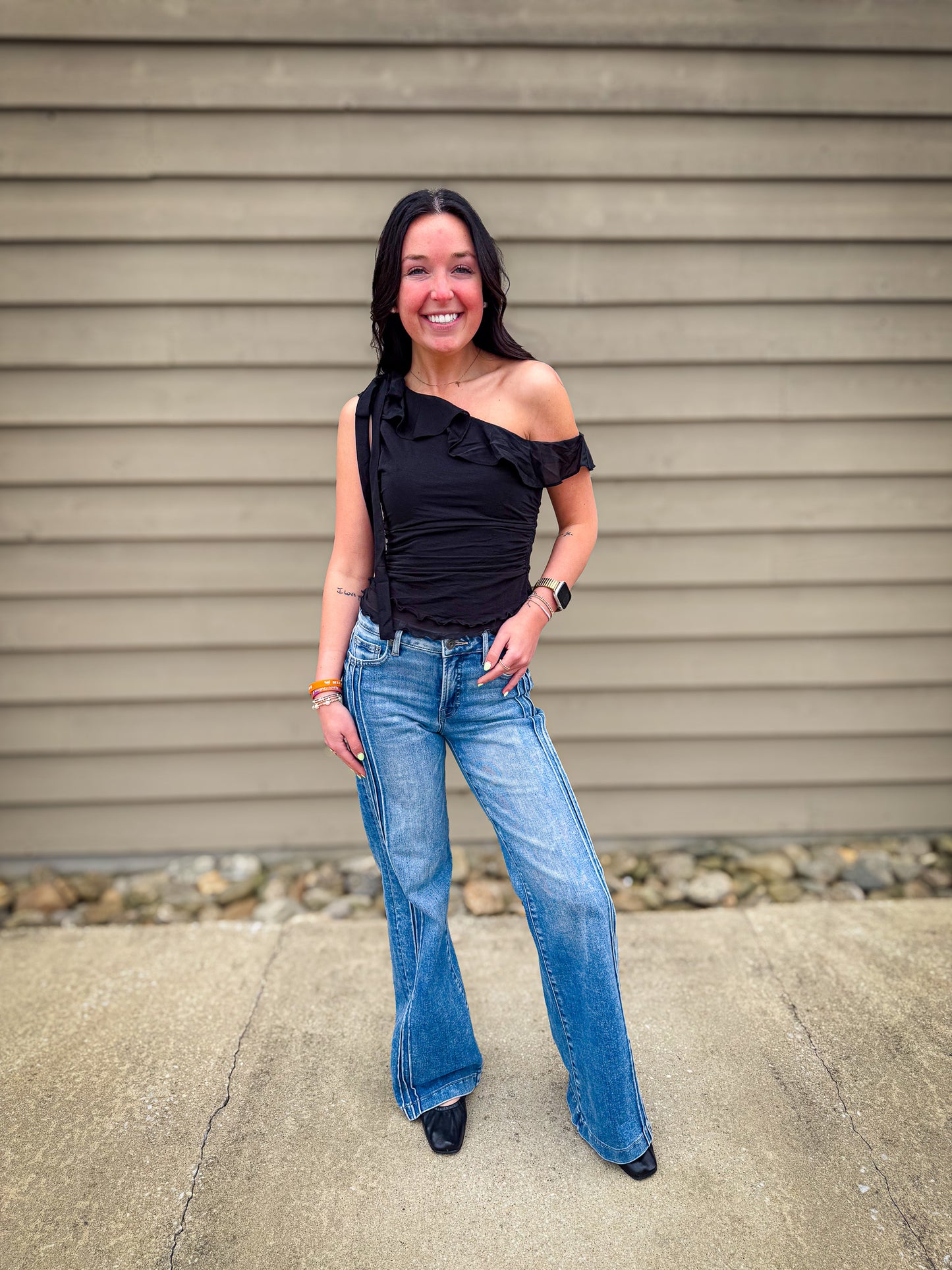 Free People - Isla Off-The-Shoulder Ruched Sleeveless Top - BLACK