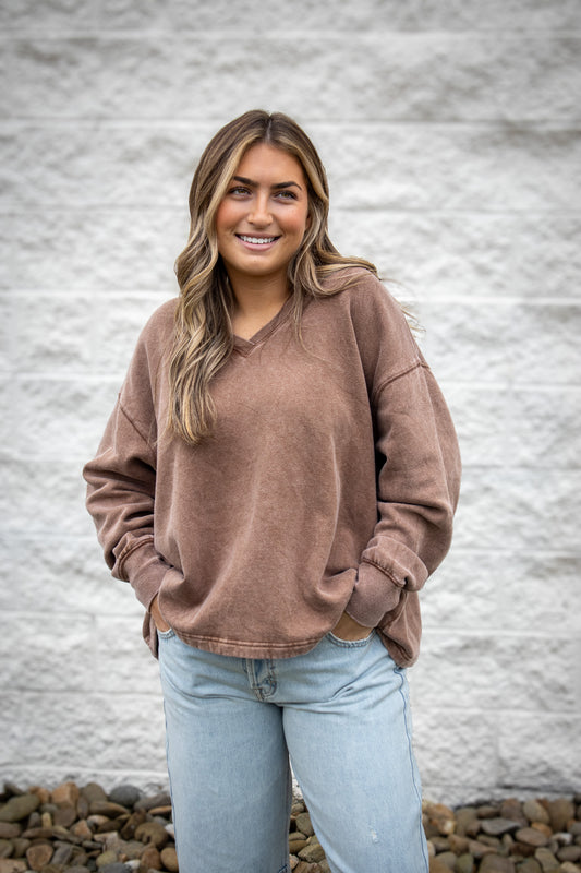 Brown Sugar V-Neck Pullover