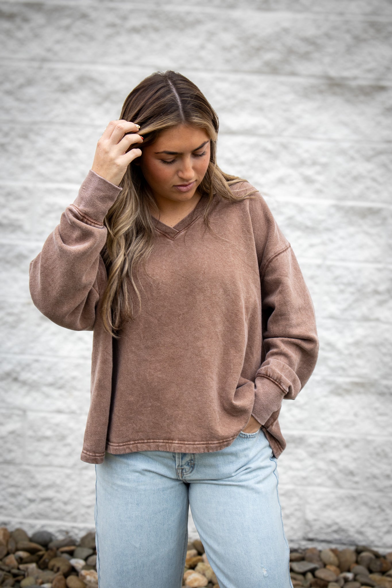 Brown Sugar V-Neck Pullover