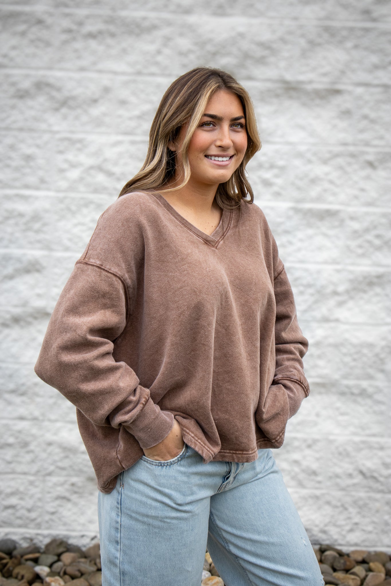 Brown Sugar V-Neck Pullover