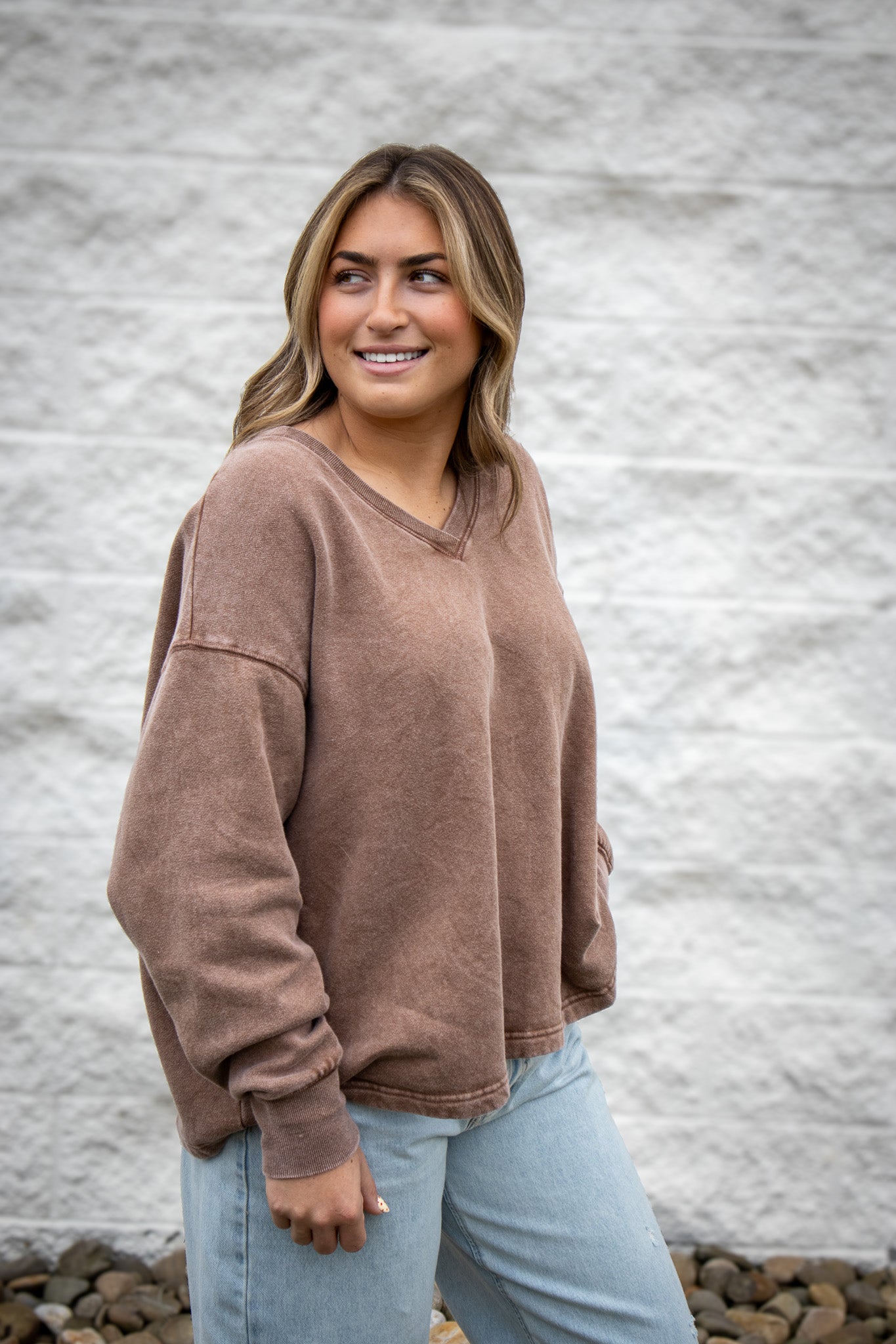 Brown Sugar V-Neck Pullover