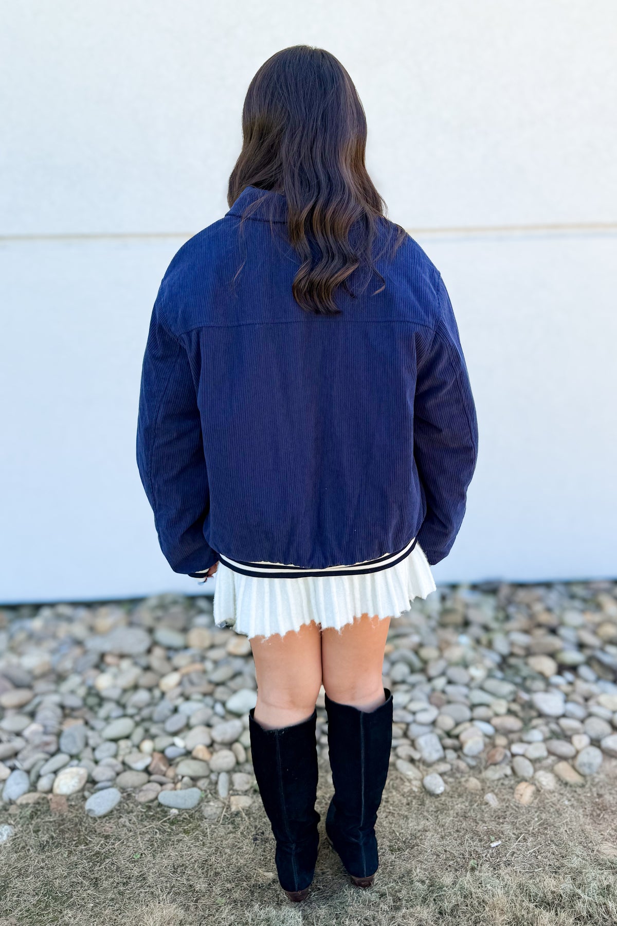 Frosted Pleats Knit Mini Skirt - IVORY