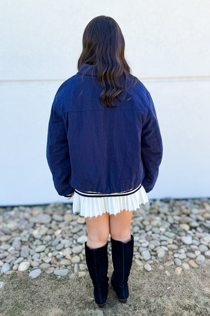 Frosted Pleats Knit Mini Skirt - IVORY