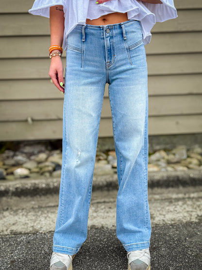 Hidden - Logan Fashion Stretch Mid Rise Dad Jeans