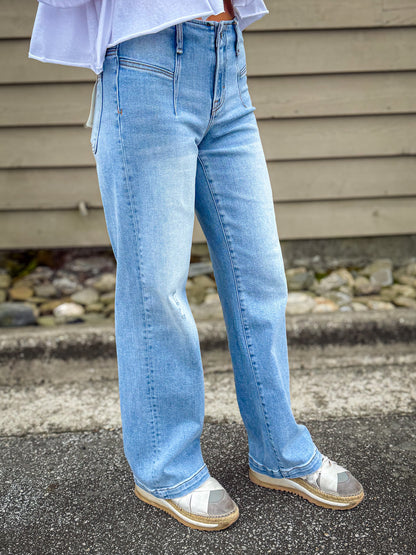 Hidden - Logan Fashion Stretch Mid Rise Dad Jeans