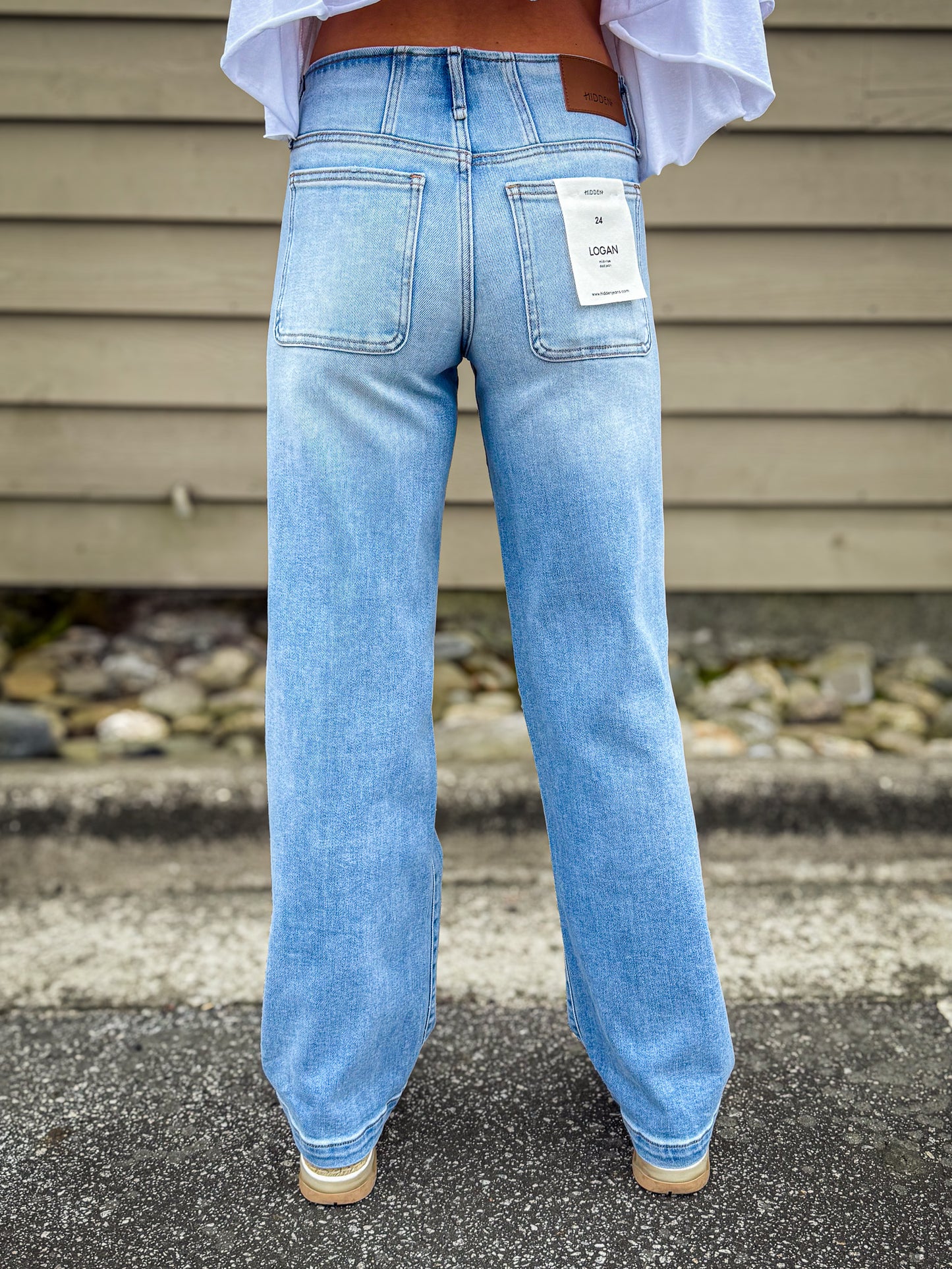 Hidden - Logan Fashion Stretch Mid Rise Dad Jeans