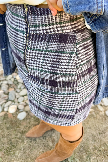 Plaid Perfection Double Zip Woven Shorts