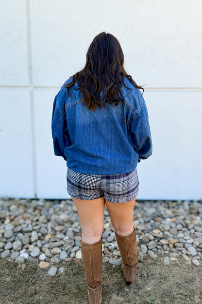 Plaid Perfection Double Zip Woven Shorts