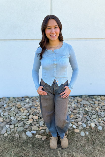 Free People - Going Places Cardi - PEARL BLUE