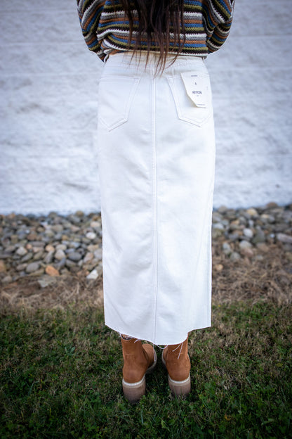 Hidden - Peyton Front Slit Midi Skirt - Sea Salt
