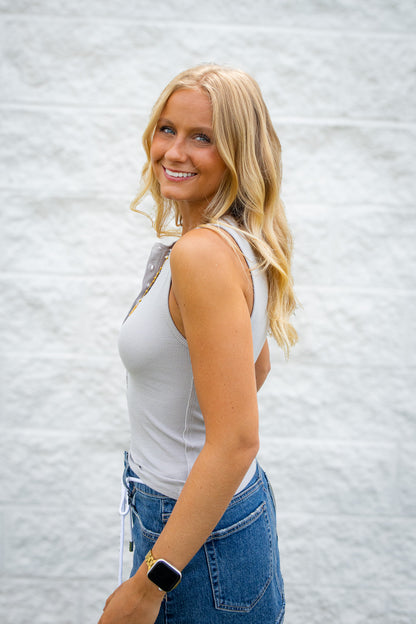 Free People - We The Free Jamie Henley Ribbed Tank - Quiet Grey