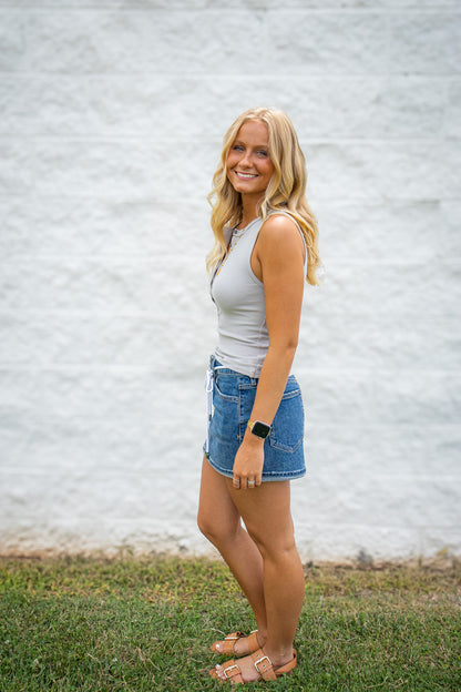 Free People - We The Free Jamie Henley Ribbed Tank - Quiet Grey