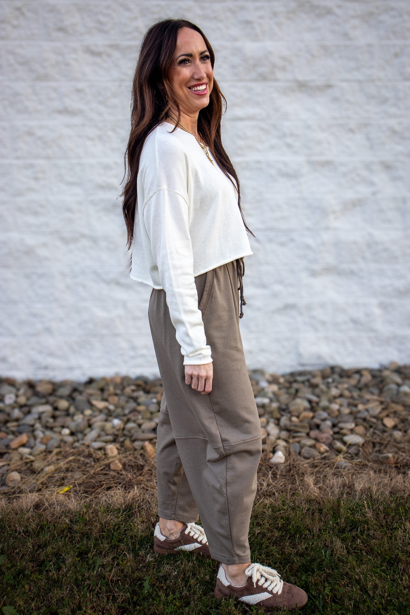 Cool Ivory Boat Neck Top